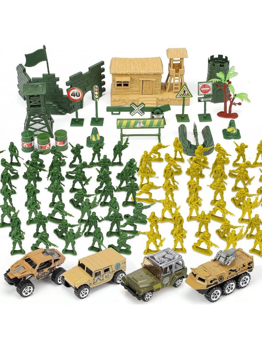 95 PCS Army Men Toy Soldiers Set - Plastic Action Figures Military Playset for